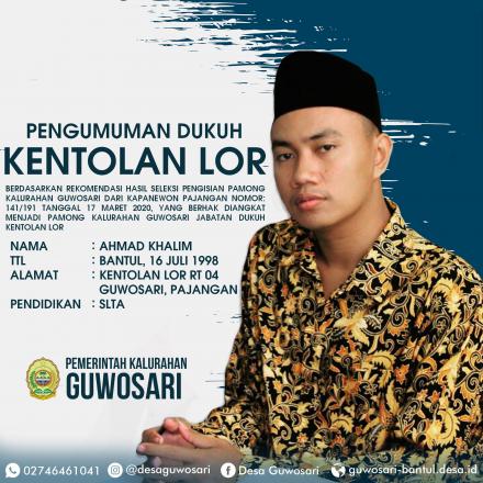 Pengumuman Calon Dukuh Kentolan Lor Yang Berhak Diangkat